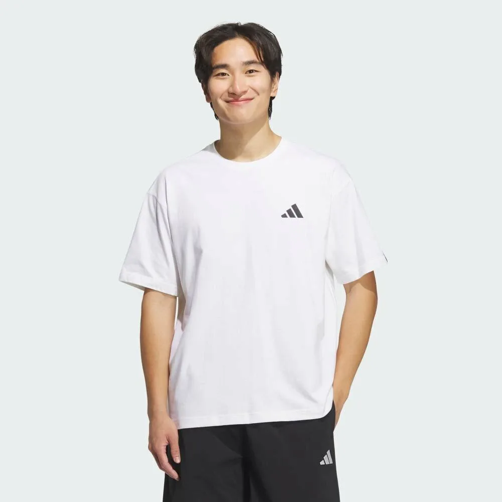 Футболка Essentials Plus свободного кроя с небольшим логотипом и коротким рукавом Adidas, white