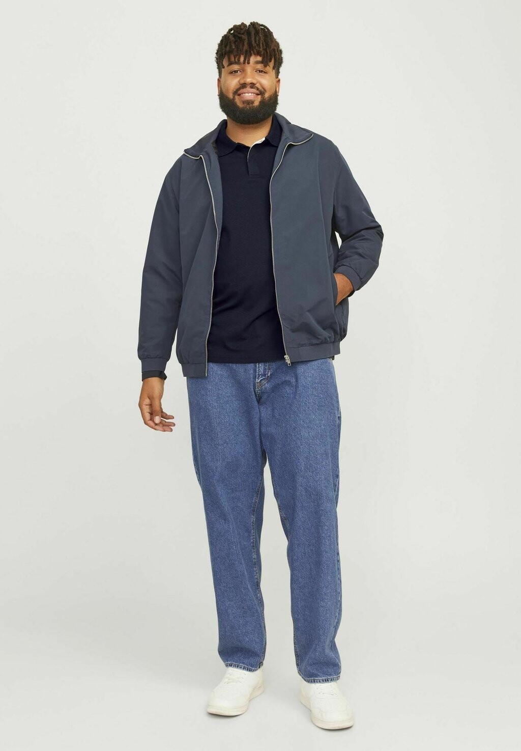 

Рубашка поло PLUS SIZE EINFARBIG Jack & Jones, темно-синий