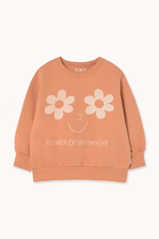 

Детская хлопковая толстовка Flowers Eyes Graphic Sweatshirt Tinycottons, коричневый