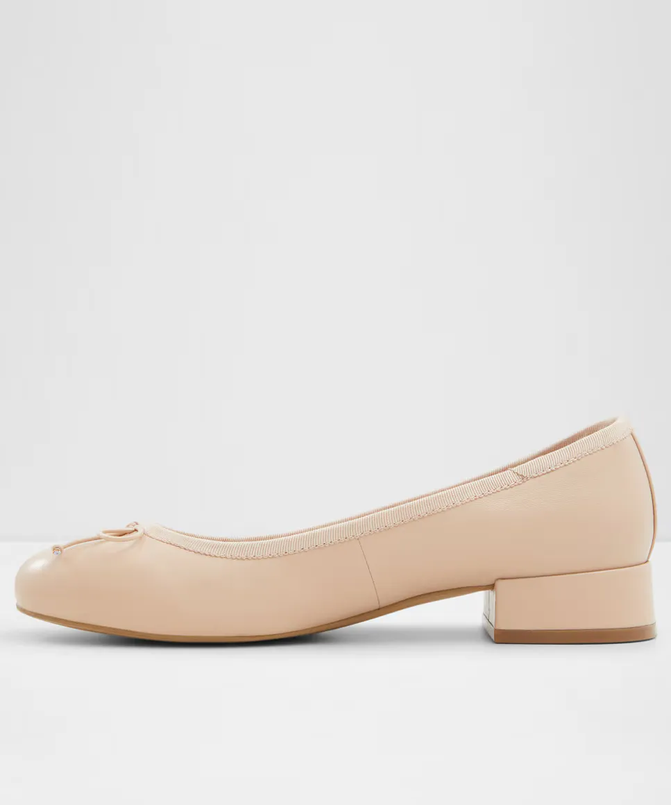 Женские кожаные балетки с круглым носком Aldo, бежевый — фото 3