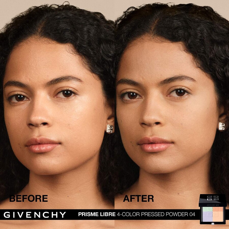 Прессованная матирующая пудра Prisme Libre для разглаживания и коррекции цвета Givenchy, 0.2 oz /7 g, 04 Mousseline Acidulee — фото 3