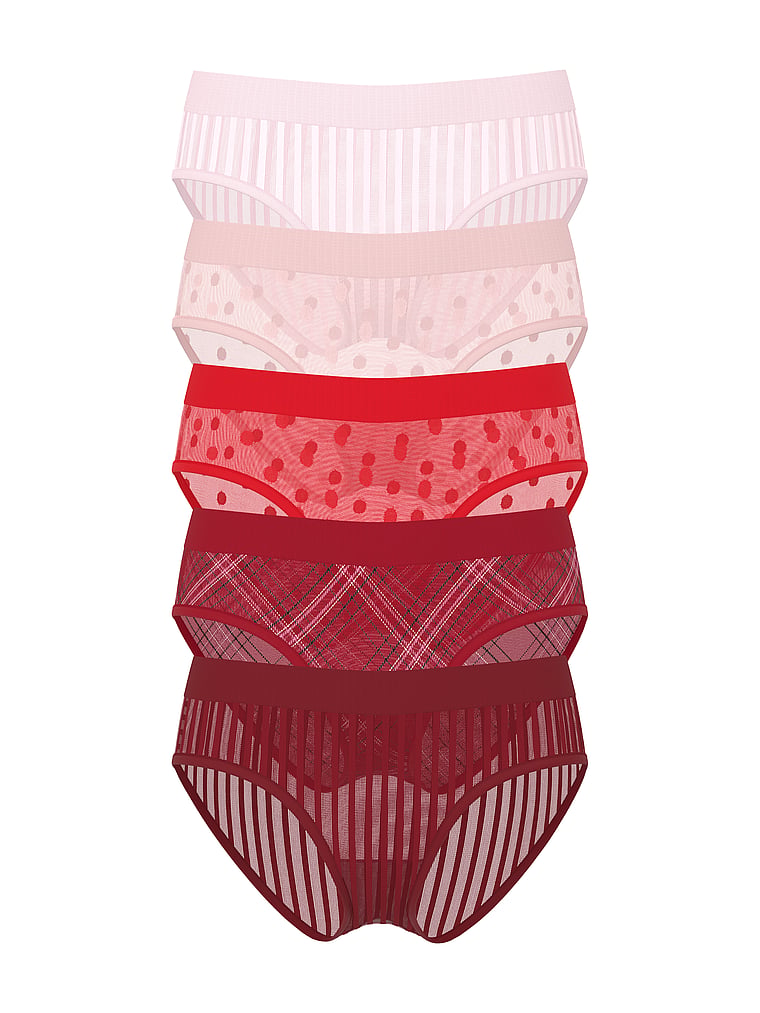 

5 прозрачных трусиков-хипхаггеров Heritage Shimmer Pack Victoria'S Secret, 5 pack multi