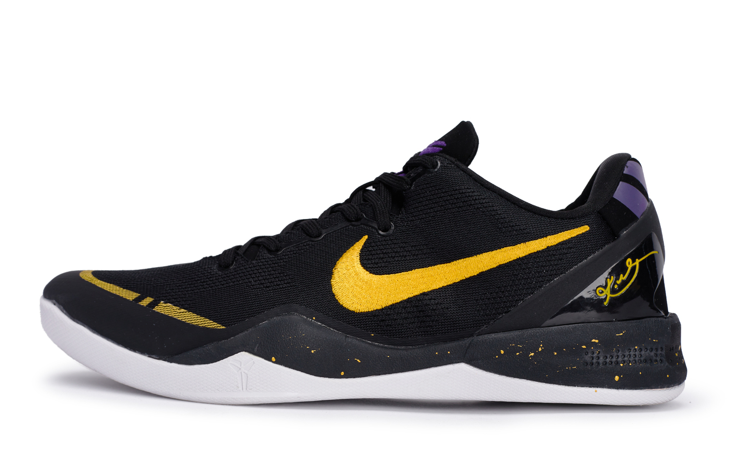Кроссовки Nike Kobe 8 противоскользящие износостойкие амортизирующие низкие унисекс черные золотые фиолетовые — фото 2