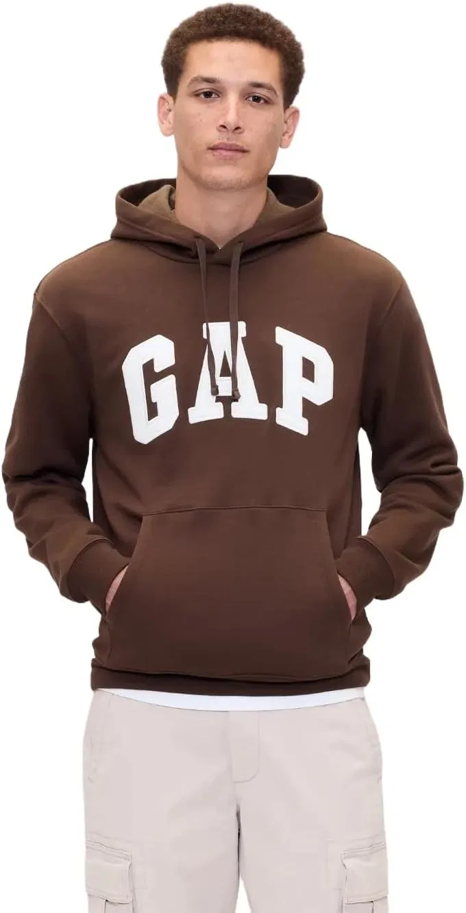 Толстовка с капюшоном GAP с логотипом, темно-коричневый