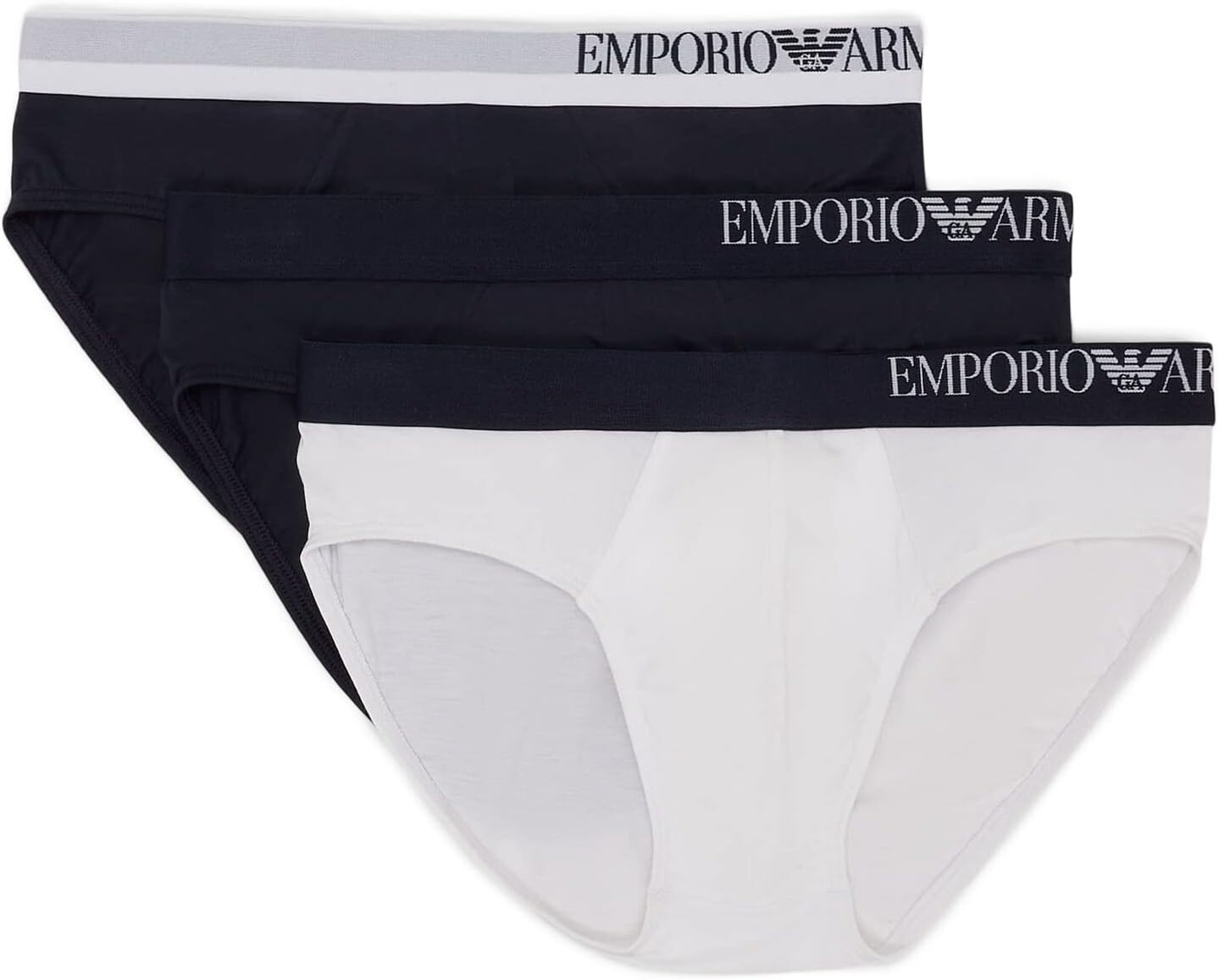 

Трусы Emporio Armani Soft Touch Ecofiber 3-Pack Brief, цвет Marine/White/Marine