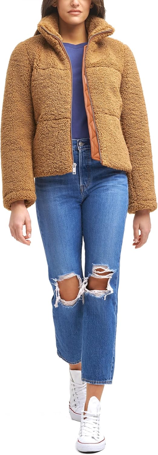 Женская стеганая куртка Levi's Breanna из искусственного меха (стандартные и большие размеры), Chestnut Sherpa — фото 2