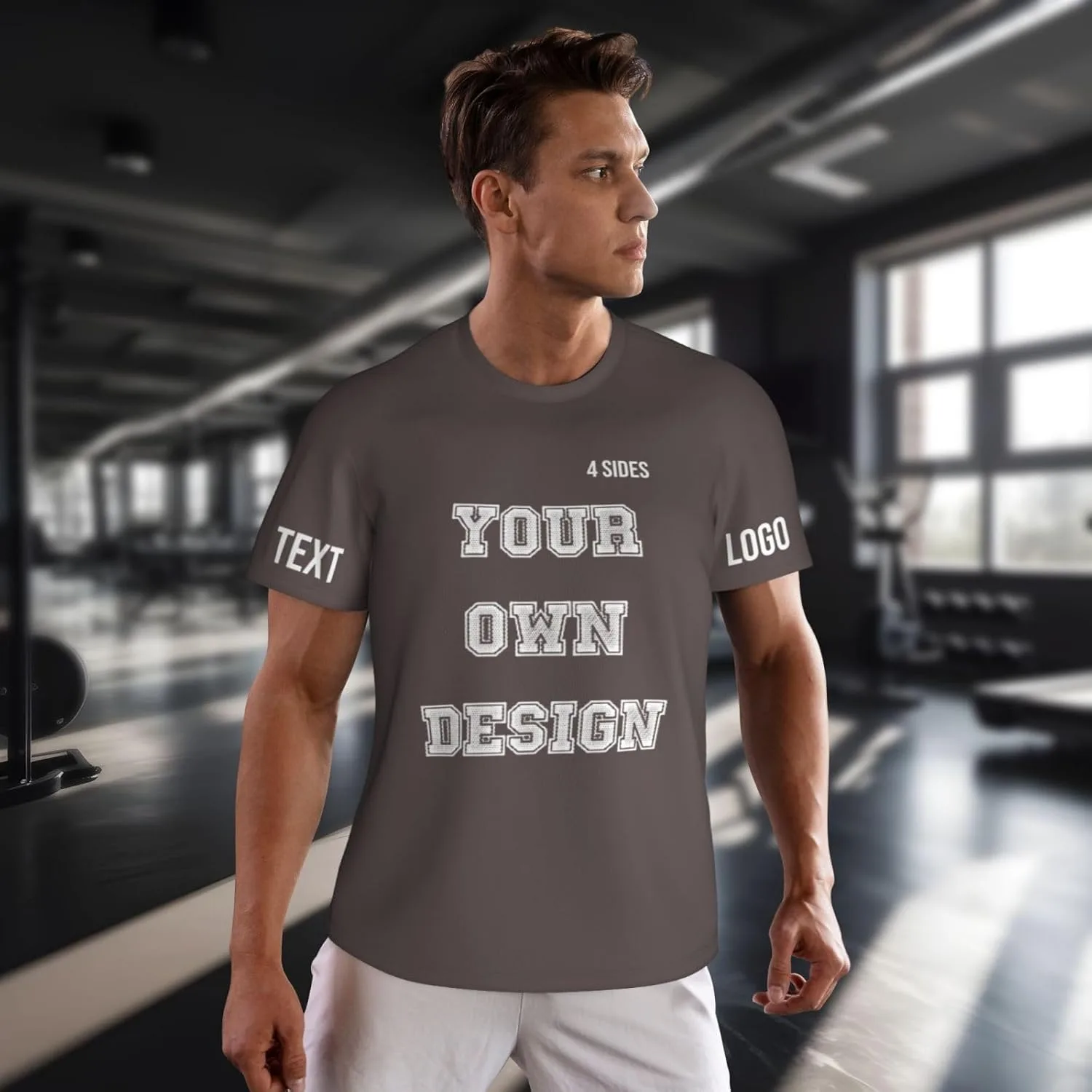 Футболка Custom с принтом на 4 сторонах, мужская, с логотипом — фото 2