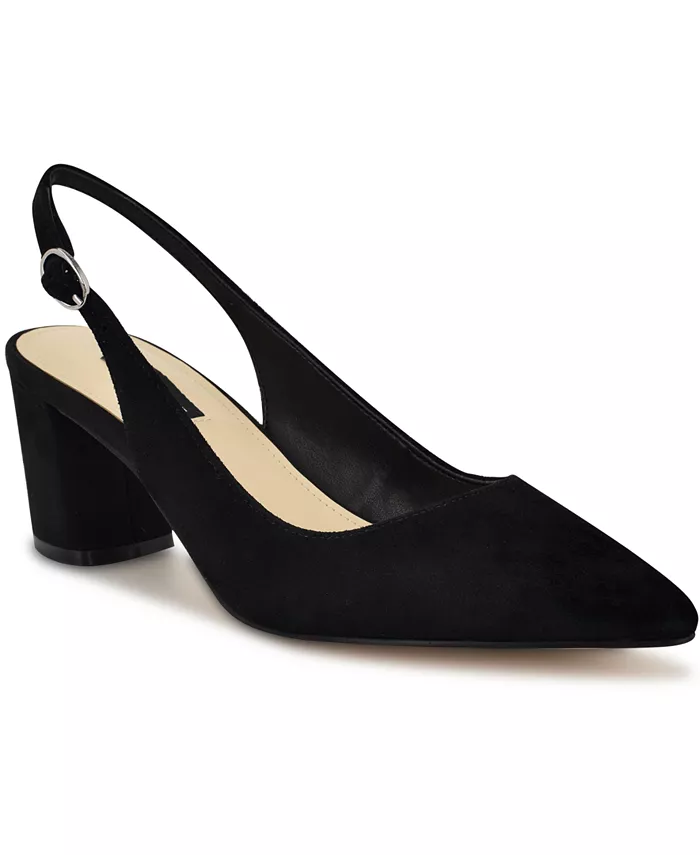 Женские туфли-лодочки Kamsee на устойчивом каблуке с открытой пяткой Nine West, черный