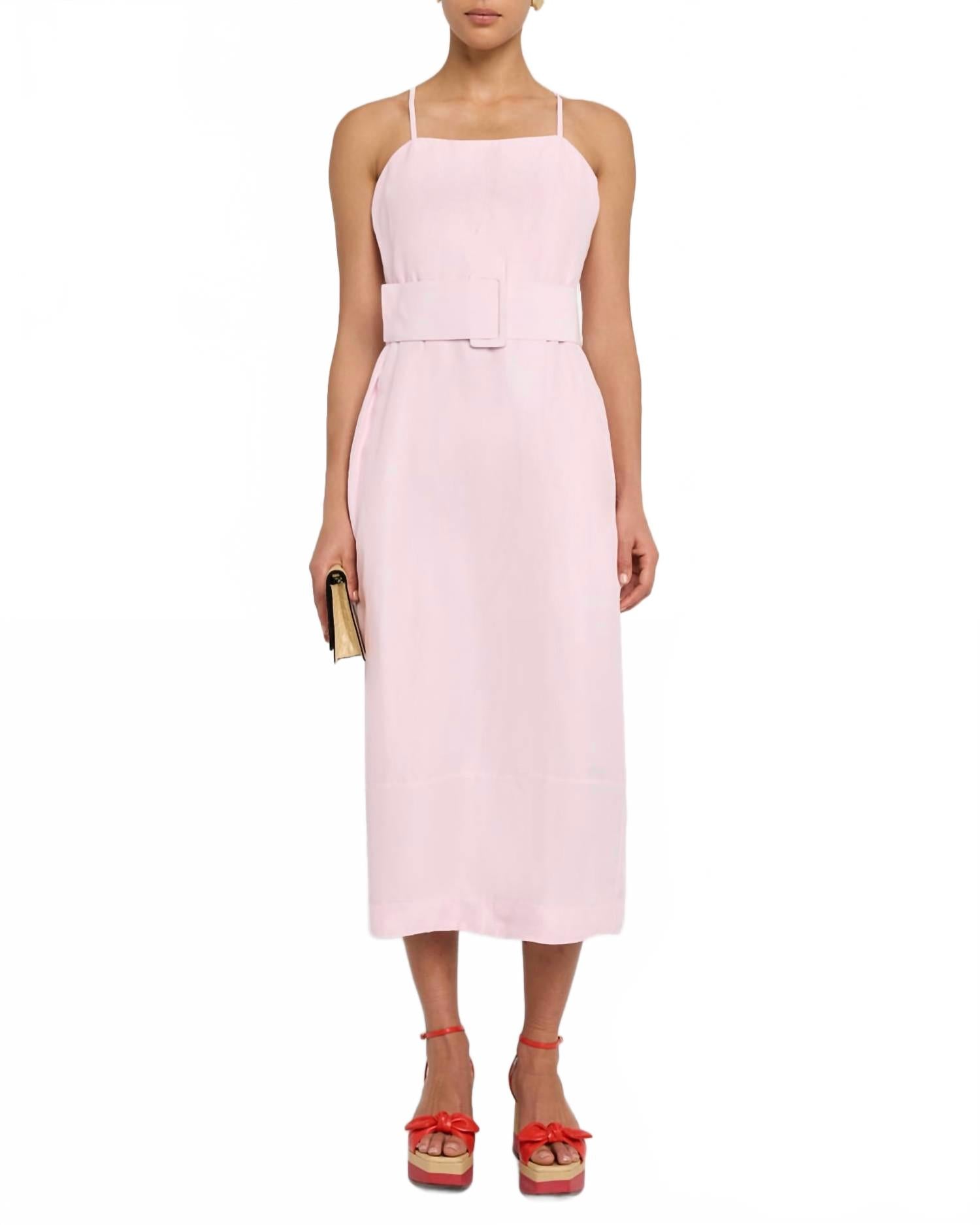 

Миди-платье с поясом цвета бланш Rosie Assoulin, Blush