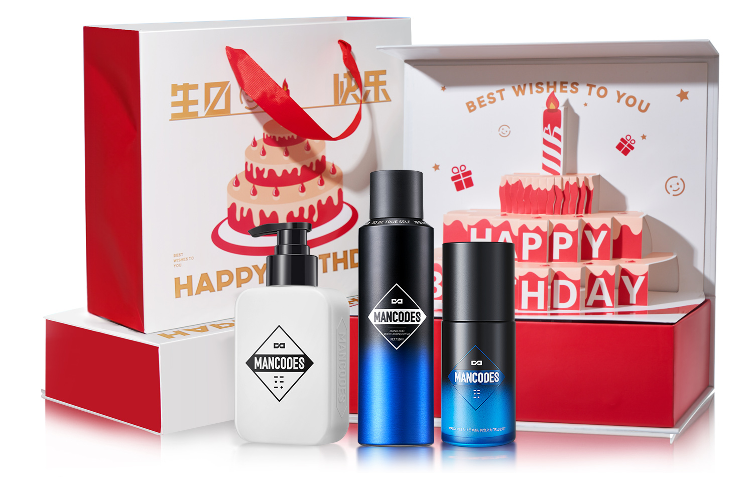 Набор мужской косметики Mancodes Amino Acid Moisturizing Set: очищающее средство, 150 г + крем, 50 г + увлажняющий спрей, 150 мл — фото 2