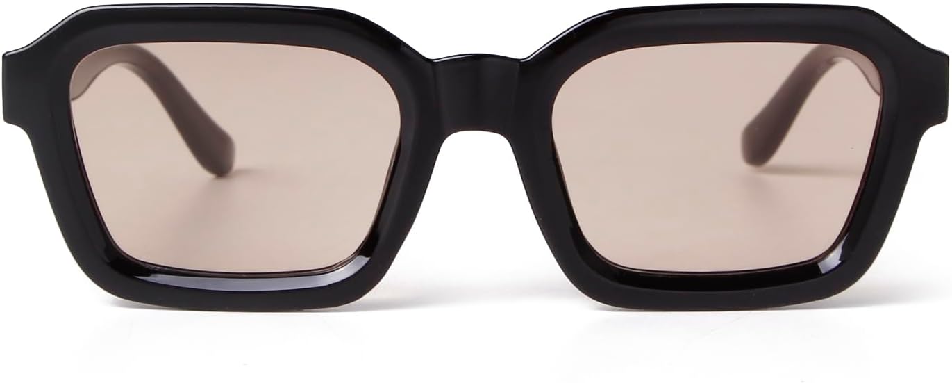 

Модные квадратные солнцезащитные очки ADE WU для женщин и мужчин, уникальные дизайнерские очки в стиле 70-х и 80-х годов с квадратной оправой, Black Frame / Lightly Brown