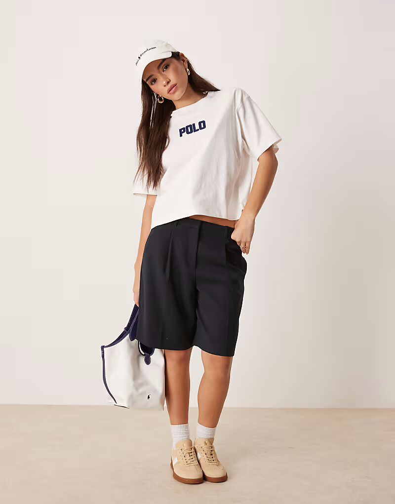 

Футболка Polo Ralph Lauren свободного кроя с логотипом белого цвета