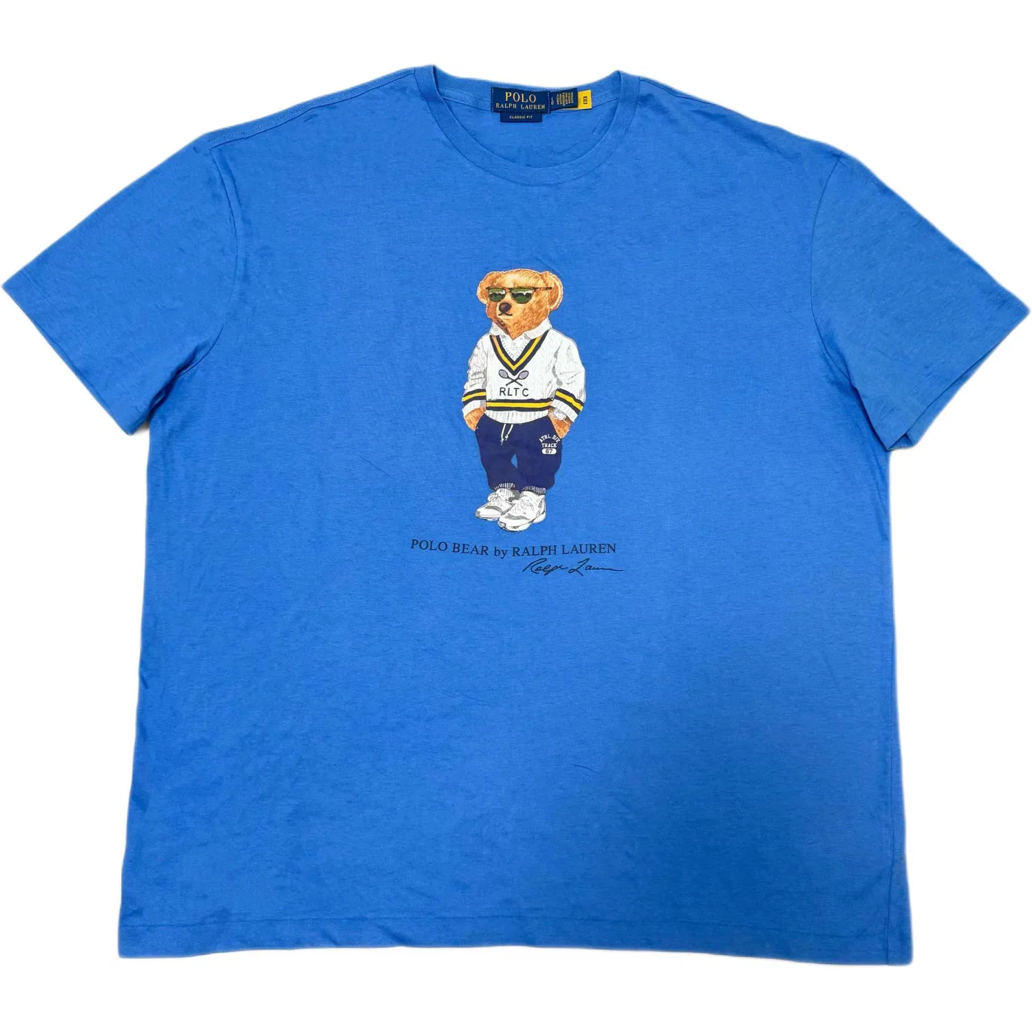 Футболка Polo Bear с вышивкой медведя Polo Ralph Lauren синяя