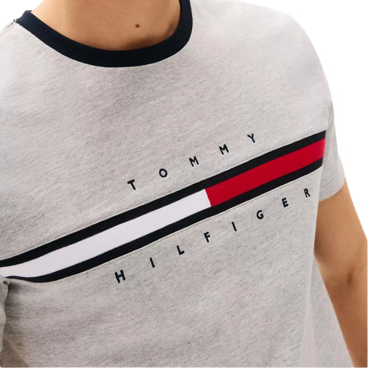 Футболка мужская серая микс, crew neck Tommy Hilfiger, Gray Mixed Color — фото 2