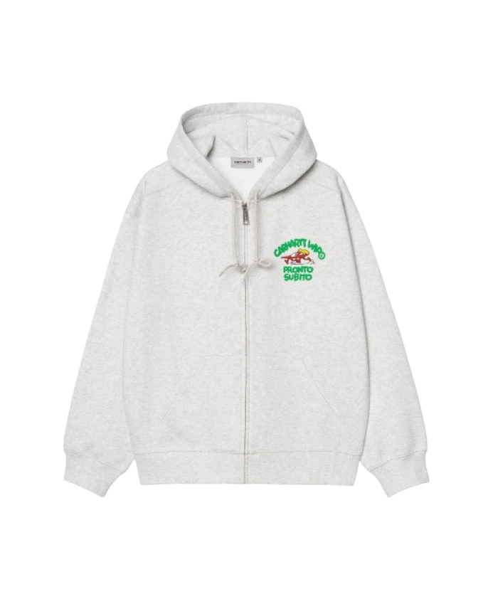 

Серая хлопковая куртка с капюшоном Carhartt Wip, серый