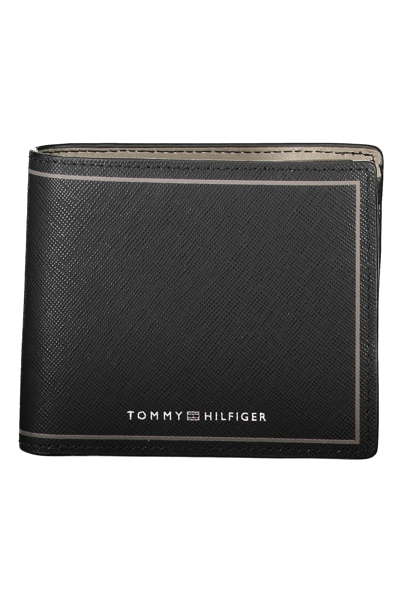 

Мужской кошелек Tommy Hilfiger кожаный с окантовкой и логотипом, черный