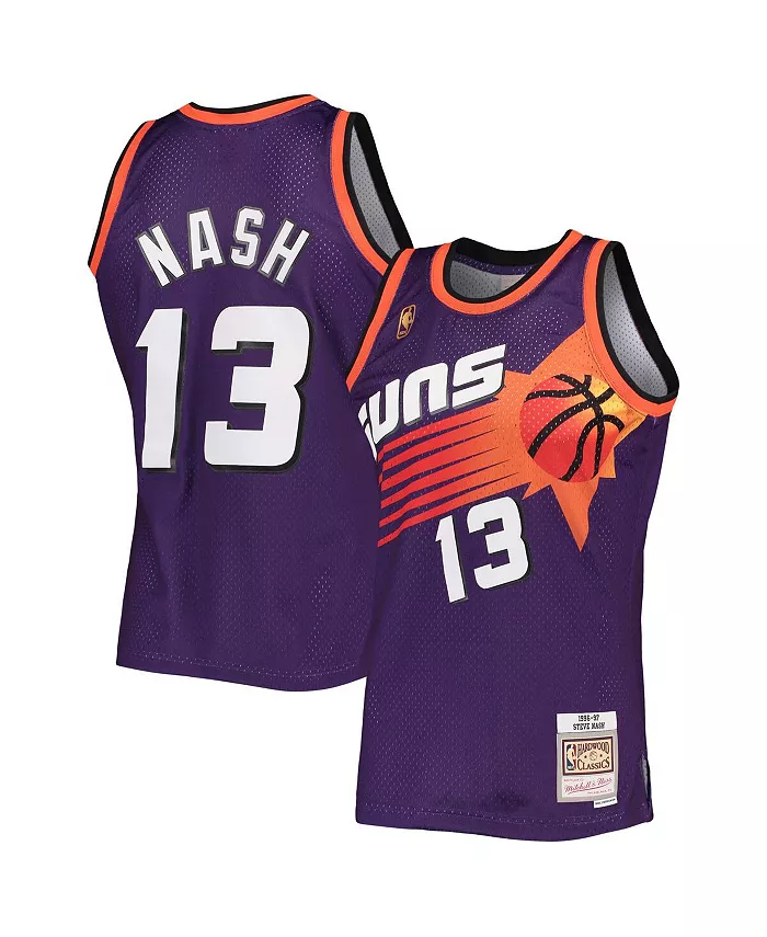 

Мужская баскетбольная майка Steve Nash Phoenix Suns в стиле Hardwood Classics 1996-97, фиолетовая, модель Swingman Mitchell & Ness