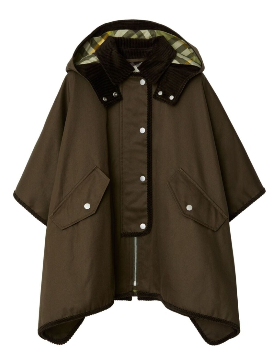 

Burberry Kids кейп с капюшоном, зеленый