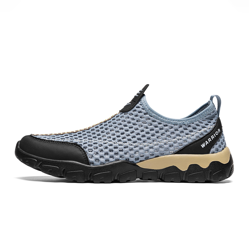 

WARRIOR Balance Support Abrasion Resistant Lightweight Breathable Slip Resistant Low top Casual Shoes Men's Blue Black