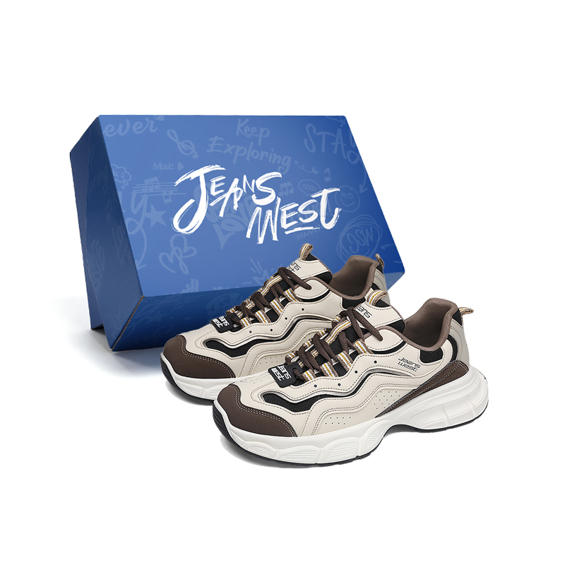 

JEANSWEST Устойчивые к истиранию низкие массивные кроссовки на платформе унисекс бело-черные, цвет White Black