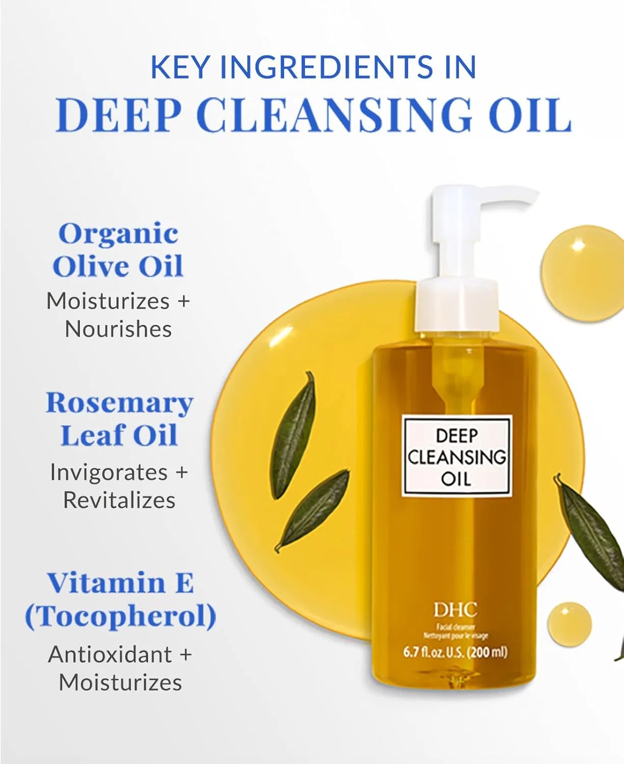 Масло для снятия макияжа DHC Deep Cleansing Oil 6.7 fl. oz + дорожный формат 1 fl. oz — фото 4