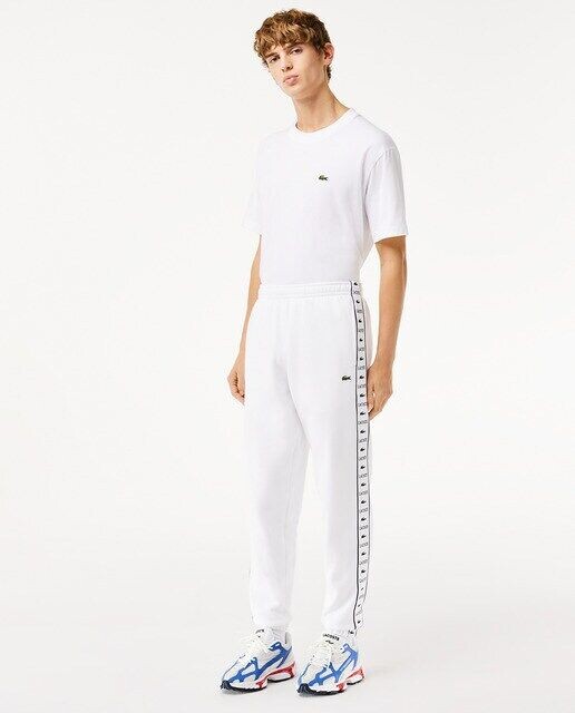 

Спортивные брюки в полоску с логотипом Lacoste, белый
