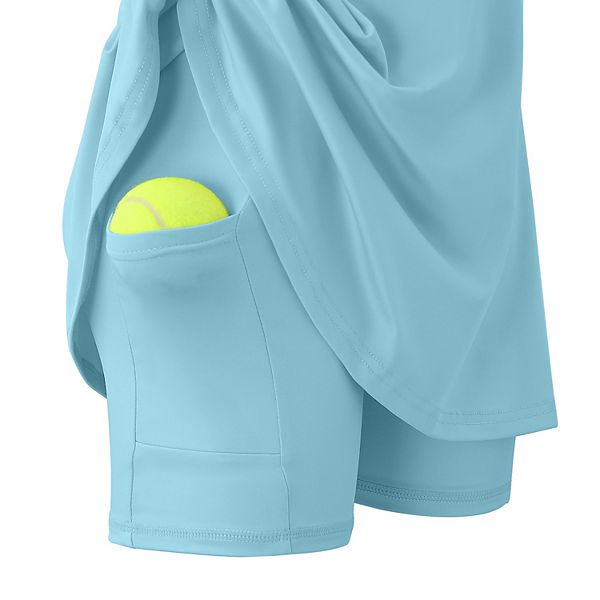 Детское теннисное платье-поло с V-образным вырезом и карманами Elitechoice, Mint Green — фото 4