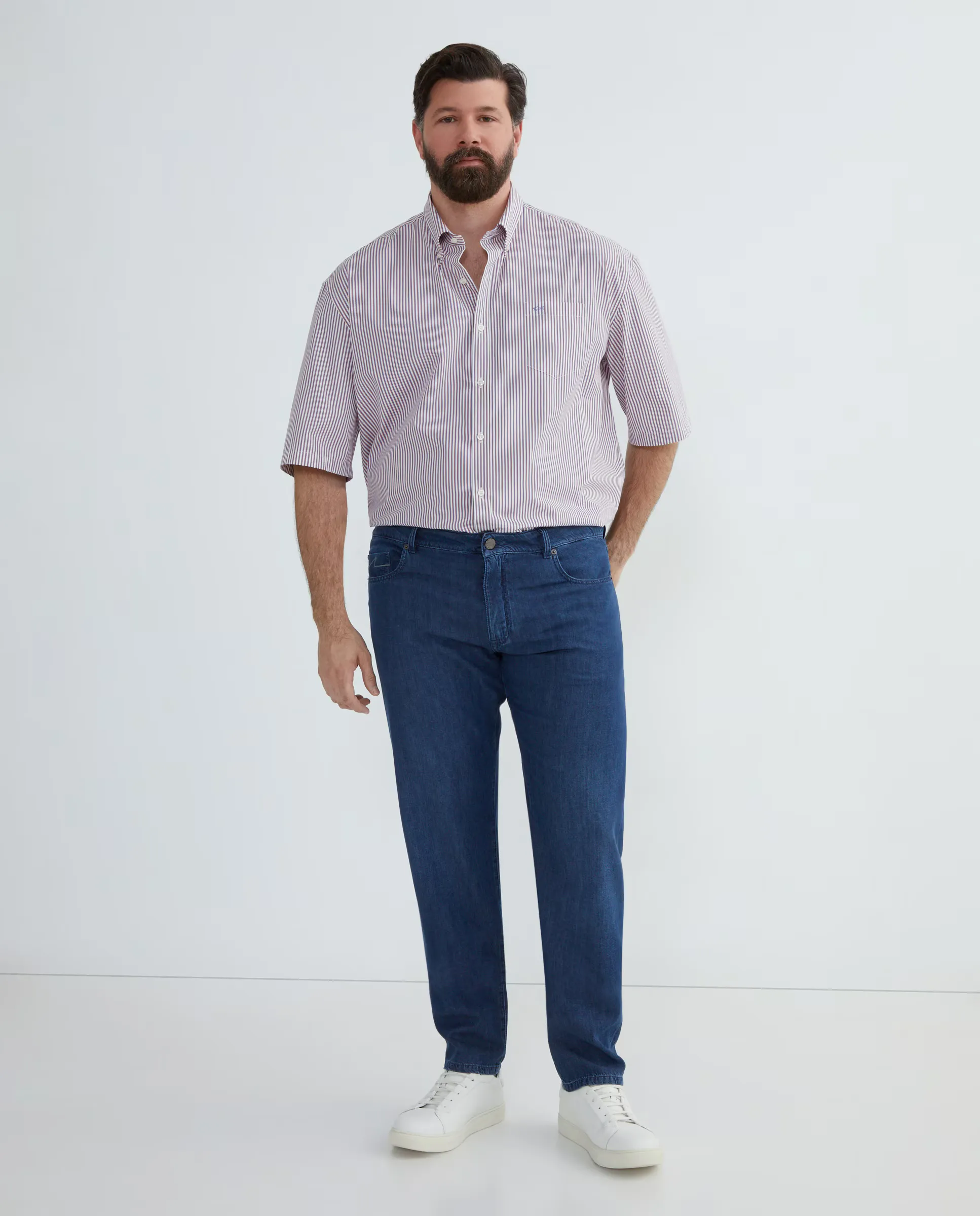 

Джинсы мужские больших размеров 5 карманов темная стирка Paul & Shark, синий