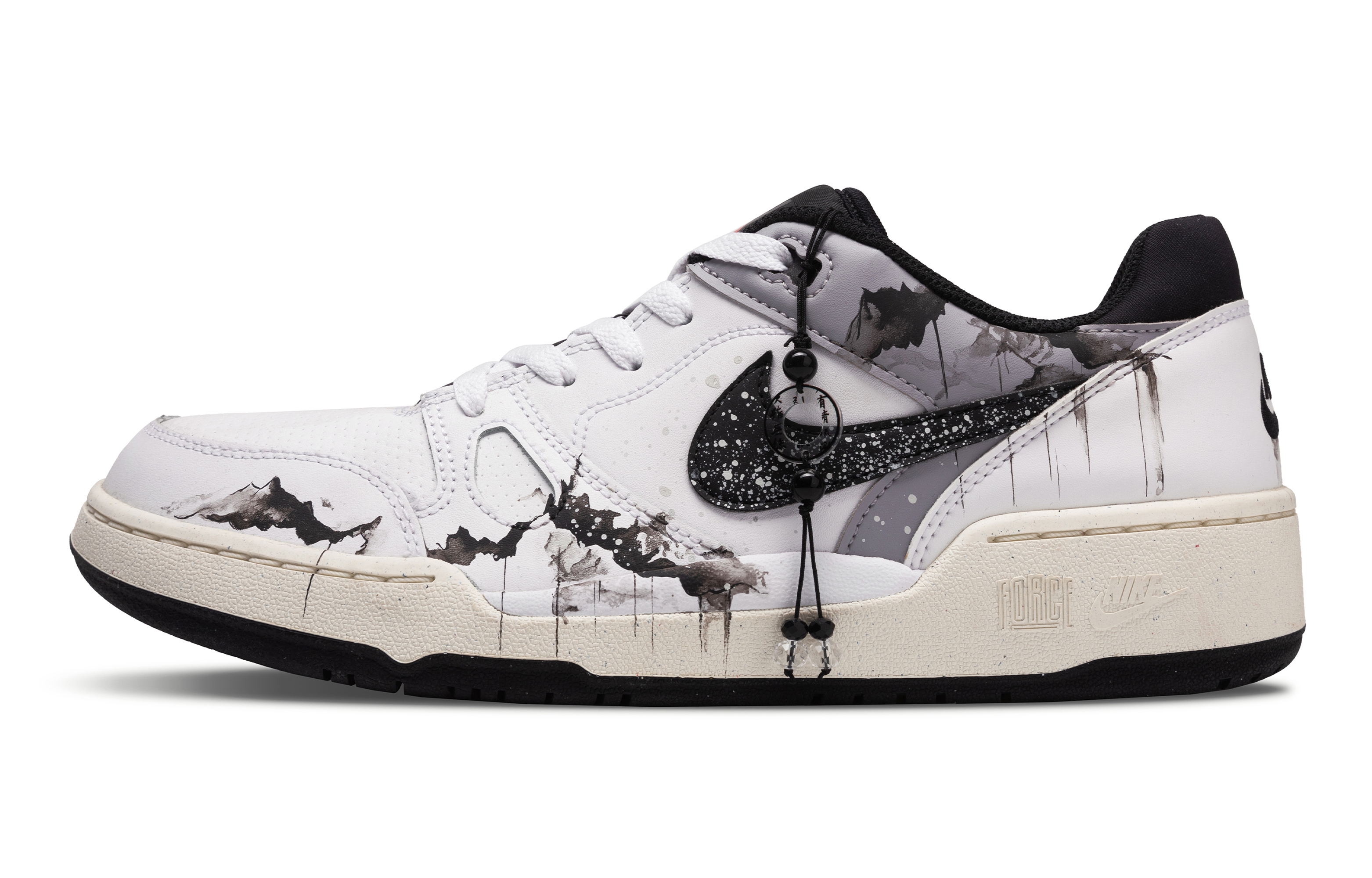 

Nike Кроссовки для скейтборда Full Force Ink Dyed Years Of Splendor с низкой амортизацией, мужские, белые, черные