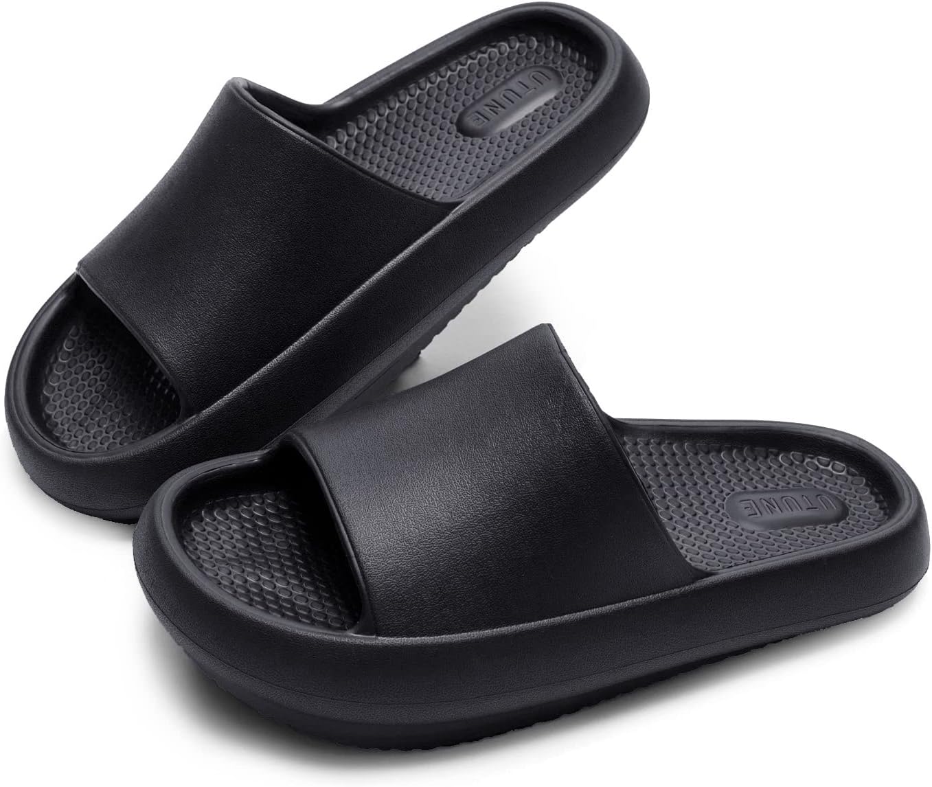 

Женские шлепанцы utune для похудения с амортизирующей подушкой, спортивные слайдеры для женщин и мужчин, черный