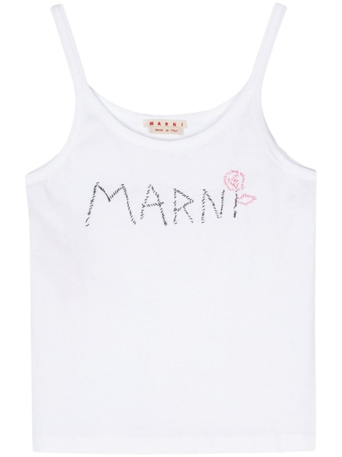 

Хлопковый топ с вышитым логотипом Marni, белый