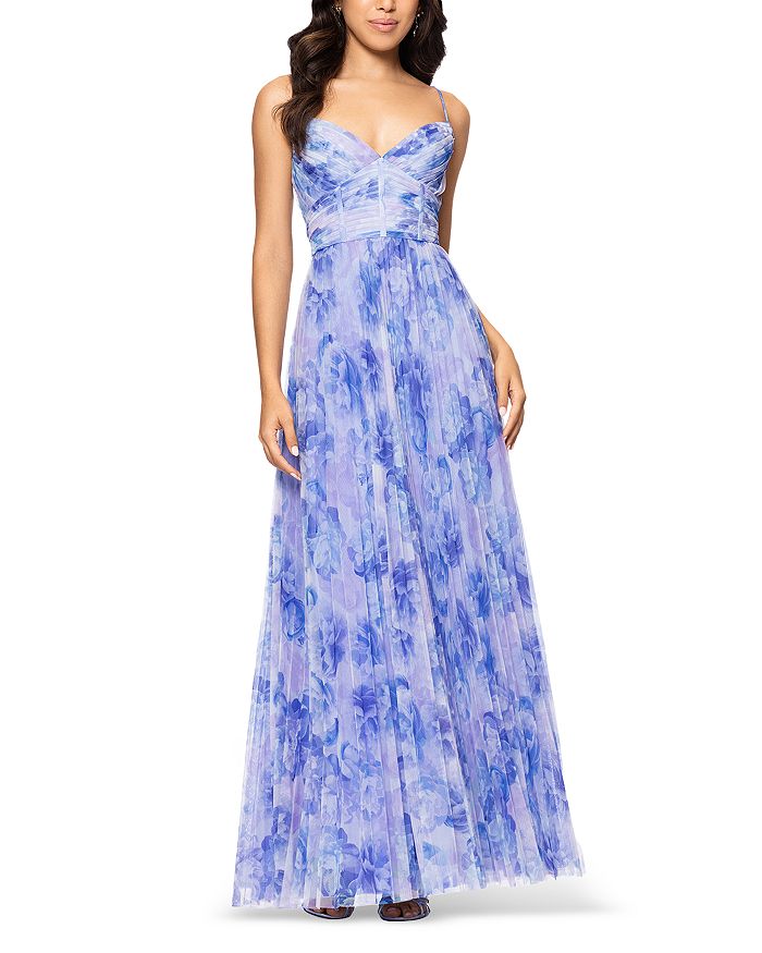 

Платье из тюля с принтом - эксклюзив AQUA, синий