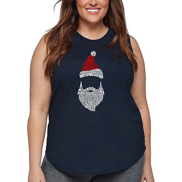 

Женский топ plus size Word Art - Santa Claus La Pop Art, Navy