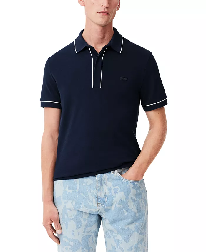

Мужская классическая поло с контрастными деталями Lacoste, синий
