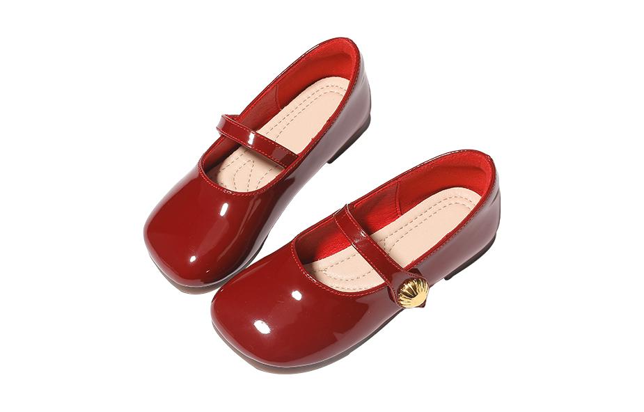 ABC DOUKIDS противоскользящие антиударные низкие детские кожаные туфли ABCdoukids, Burgundy — фото 4