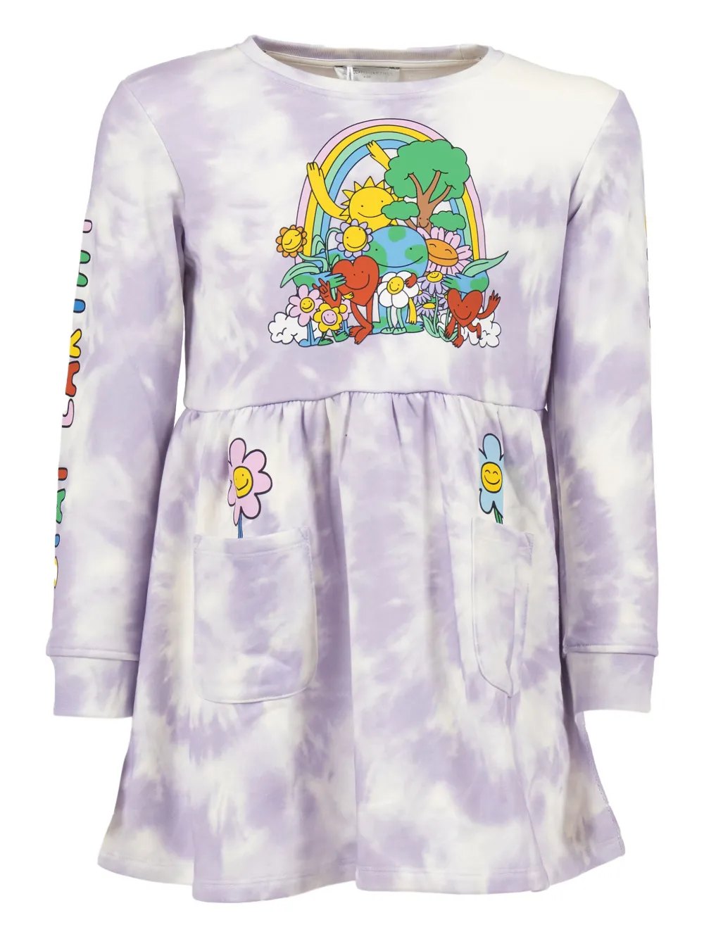 

Платье с принтом тай-дай Stella McCartney Kids, фиолетовый
