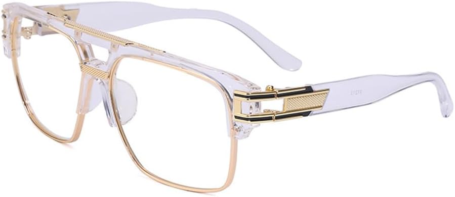 

Модные мужские солнцезащитные очки с крупной оправой, зеркальными градиентными линзами, прозрачными металлическими линзами, защитой от синего света и УФ-излучения UV400 KTUCN, Hd9