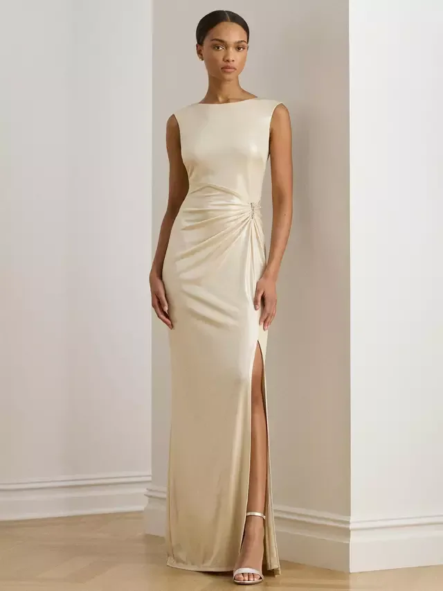 Платье-макси Lauren Ilianne с отделкой пряжкой и металлическим блеском Ralph Lauren