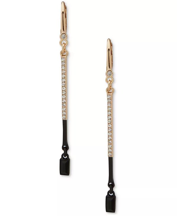 

Серьги-Подвески с черным паве золотистого оттенка Dkny, jet