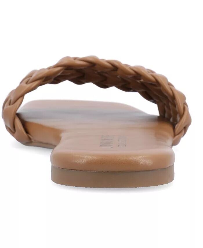 Женские сандалии Sawyerr Wide Width Braided Square Toe Journee Collection, коричневый — фото 3
