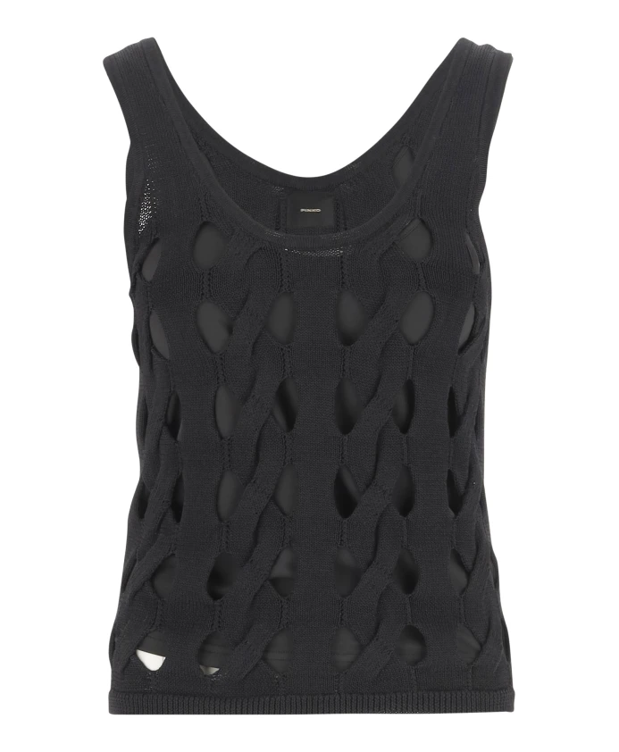 

Черный топ без рукавов из эластичного нейлона Pinko, черный