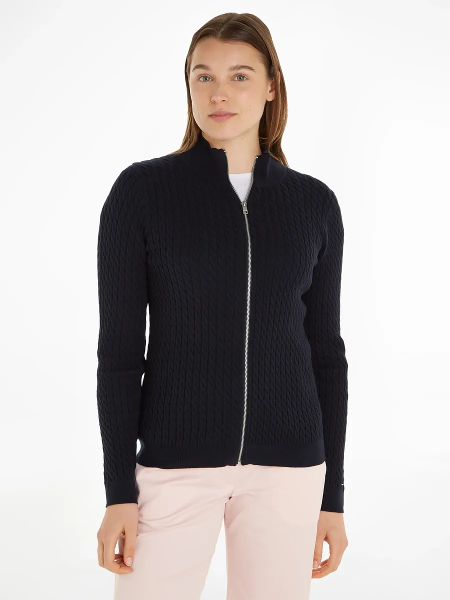 

Кардиган Tommy Hilfiger "SKINNY CABLE ZIP CARDIGAN" с тисненым логотипом, цвет Desert_Sky