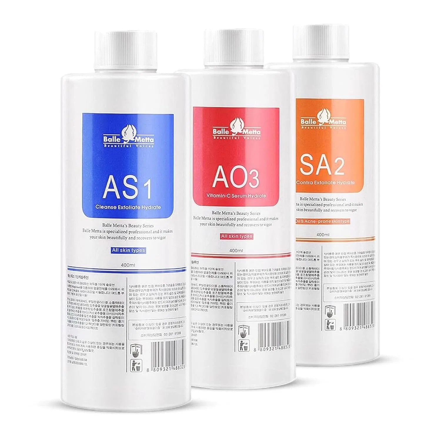 Набор растворов P-Beauty Aquafacial Solution Set AS1, SA2, AO3 для гидродермабразии P-Beauty Cosmetic Accessories, Solution Set As1, Sa2, Ao3