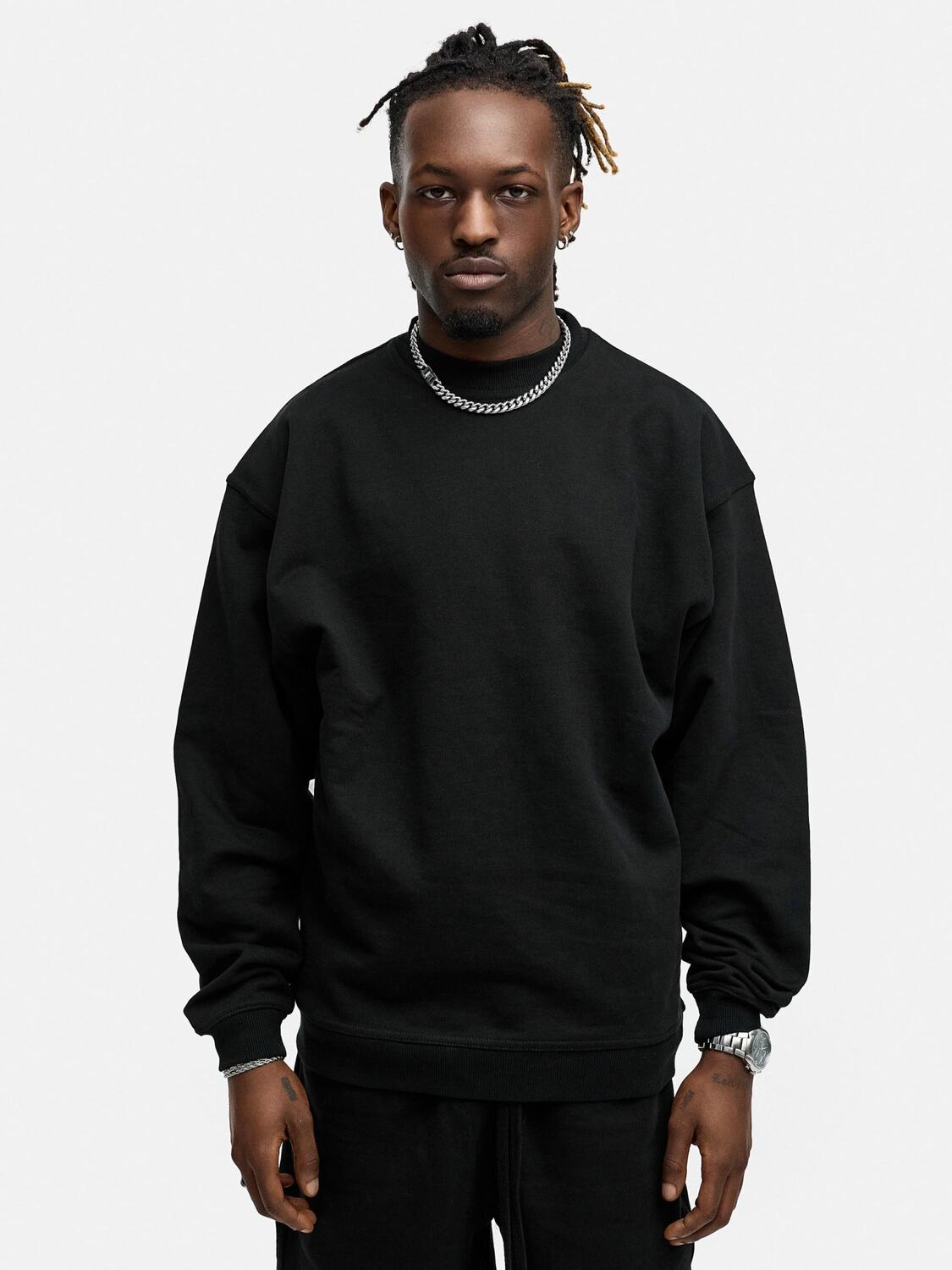 

Daily Cotton Свитшот 'DCASHEVILLE' в черном дениме, Черный, Daily Cotton Свитшот 'DCASHEVILLE' в черном дениме