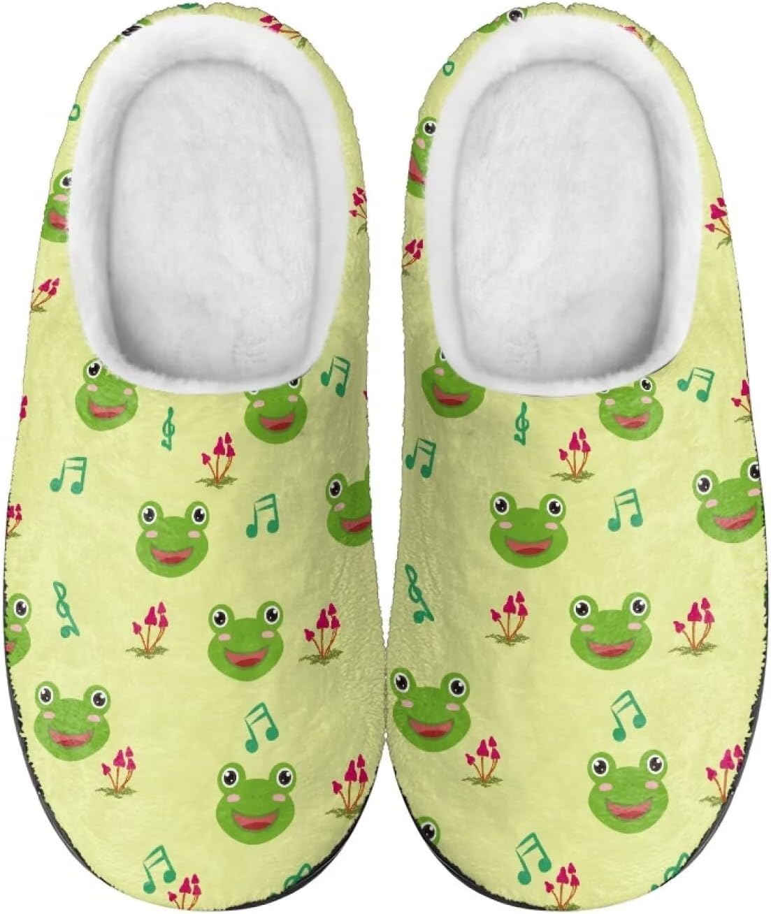 

Тапочки Mintulipy из хлопка, женские пушистые тапочки, домашняя обувь, для дома и улицы, размеры 34-50 (EUR), 3-15 (US) (женские), 8-15 (мужские) для женщин и мужчин, Frog and Mushroom