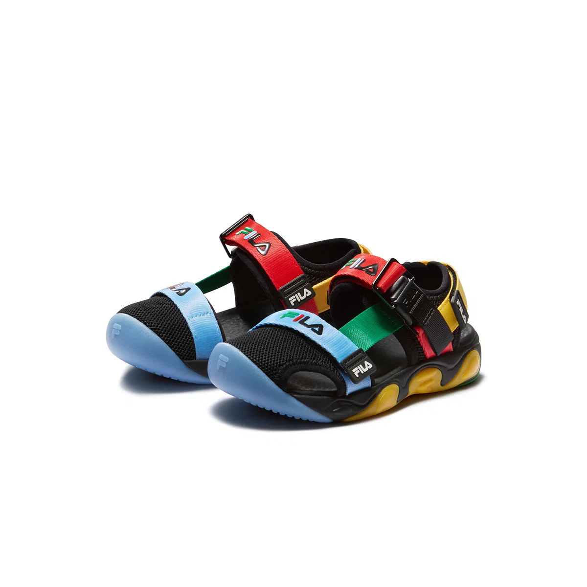 Сандалии SEASON FSW из синтетической кожи и текстиля дышащие Black/Fire Red детские FILA KIDS — фото 4