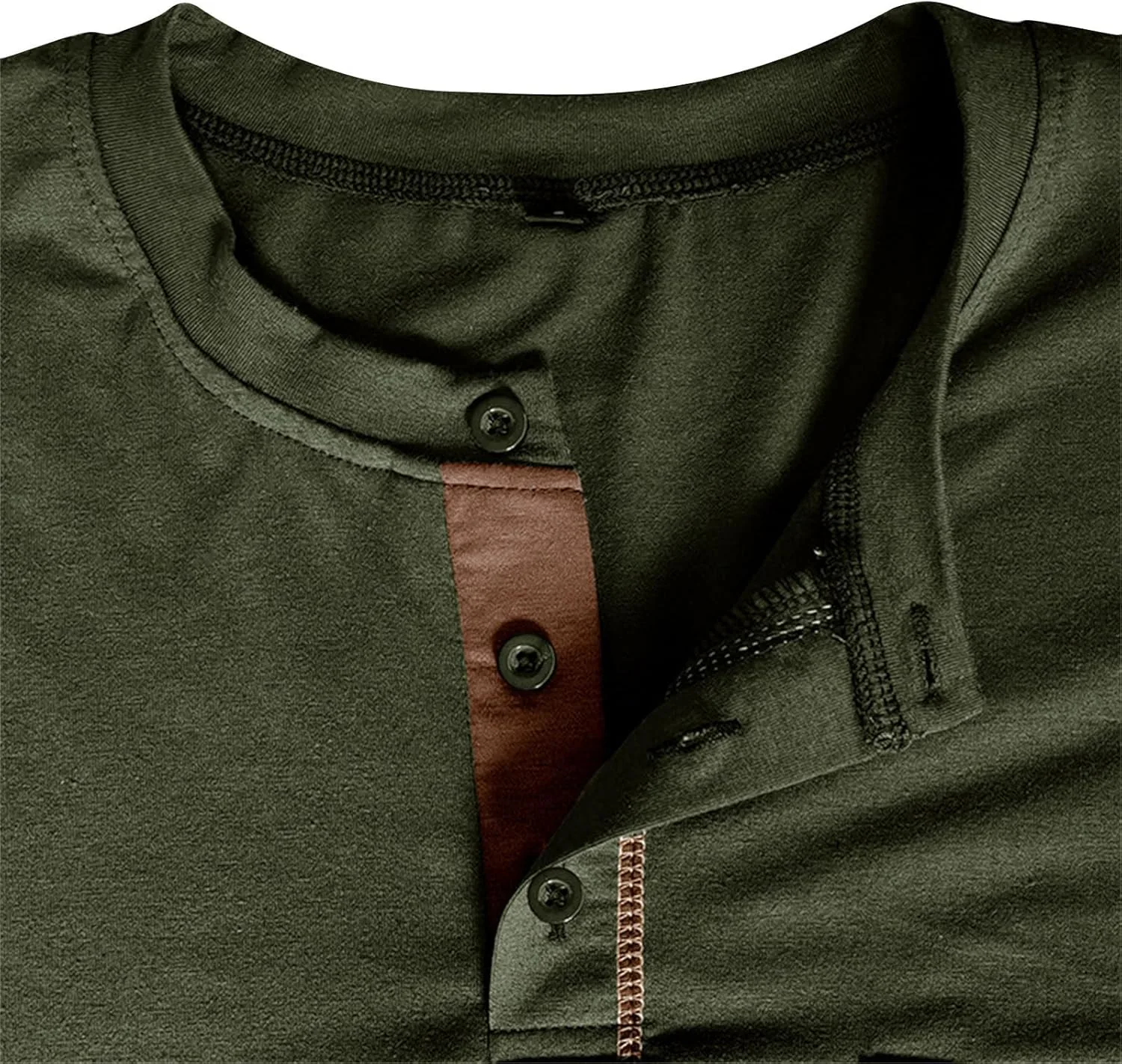 Мужская рубашка с длинным рукавом Henley Slim Fit — фото 4