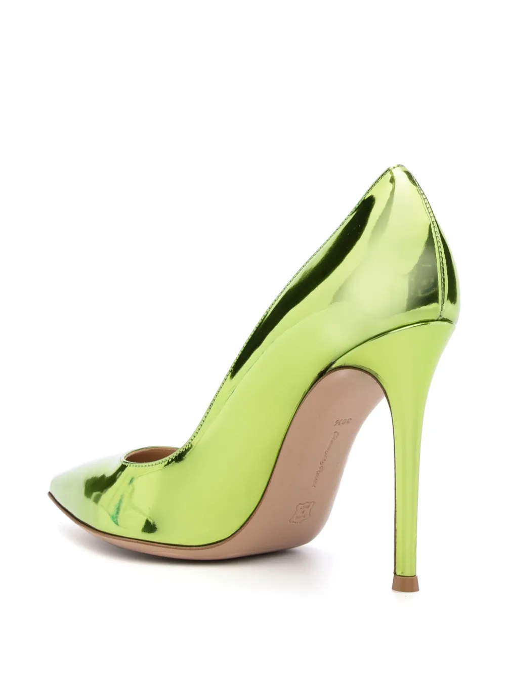 Туфли-лодочки Gianvito 105 с эффектом металлик Gianvito Rossi, зеленый — фото 3