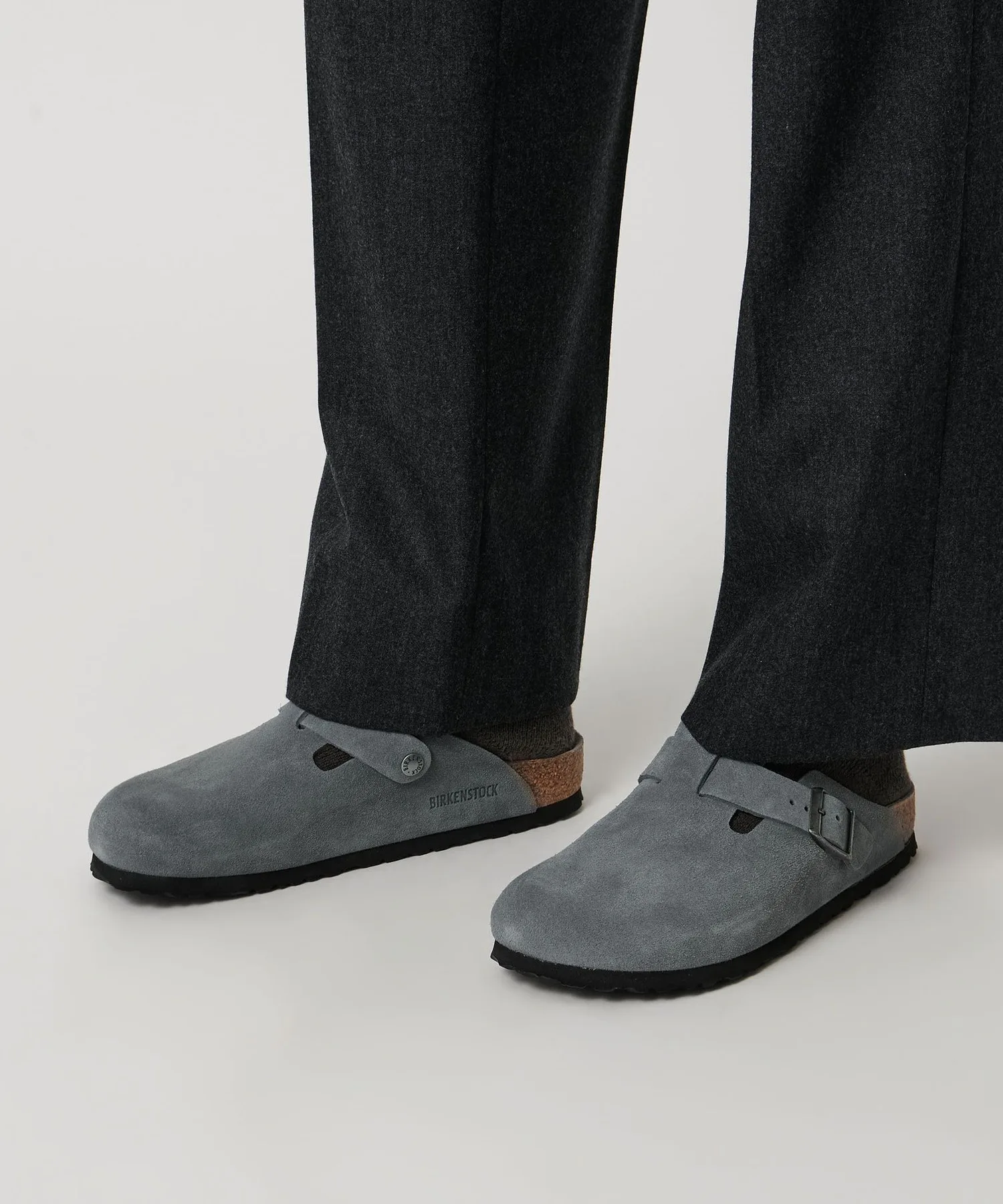 Мужские сандалии BIRKENSTOCK Boston из замши тёмно-зелёные — фото 3