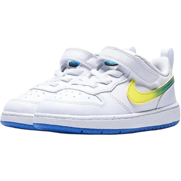 Кроссовки Court Borough Low top для малышей, белый, зеленый, желтый Nike, White Green Yellow — фото 4